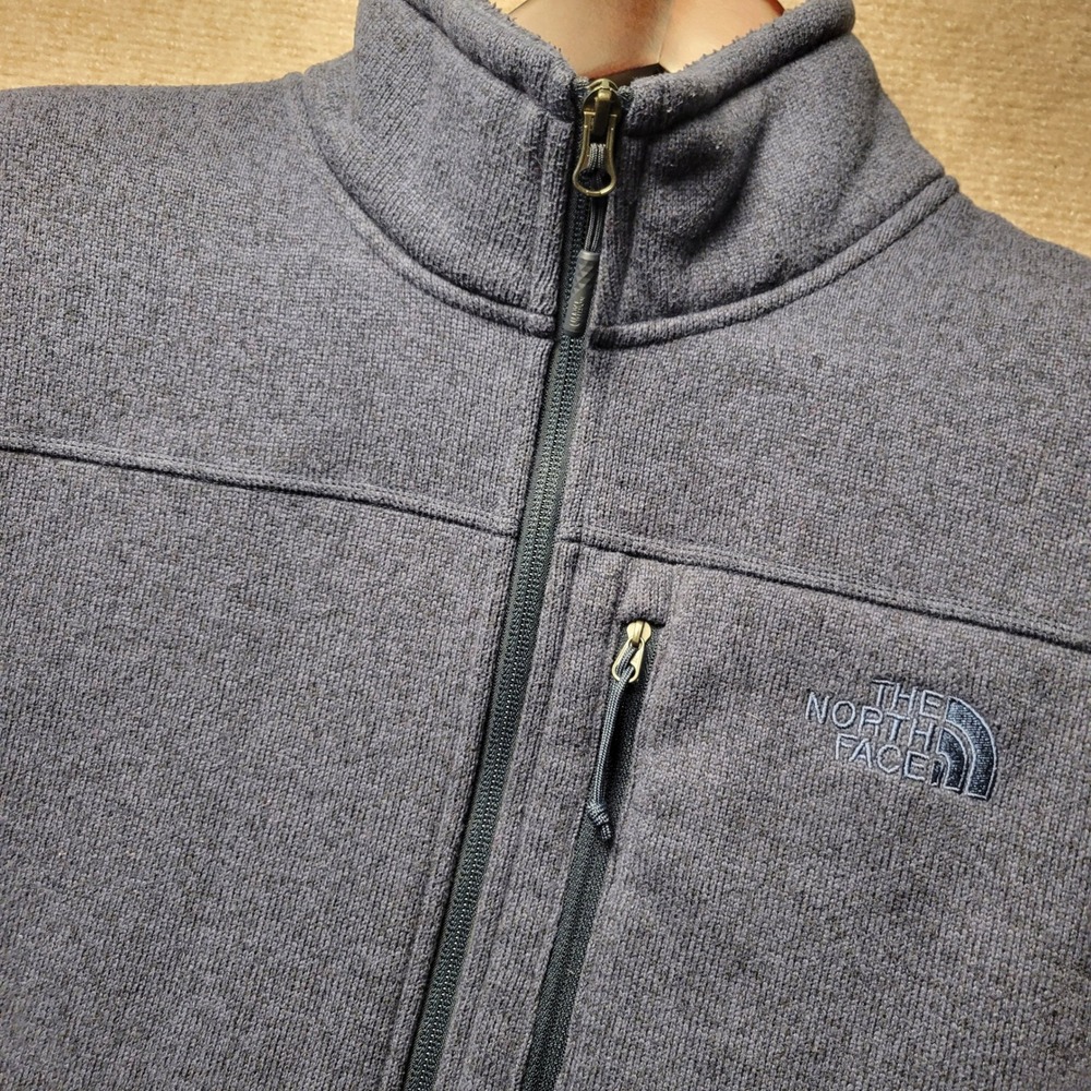 The North Face Gordon Lyons Vest Mens XL Gray Heather Fleece Full Zip Sweater
